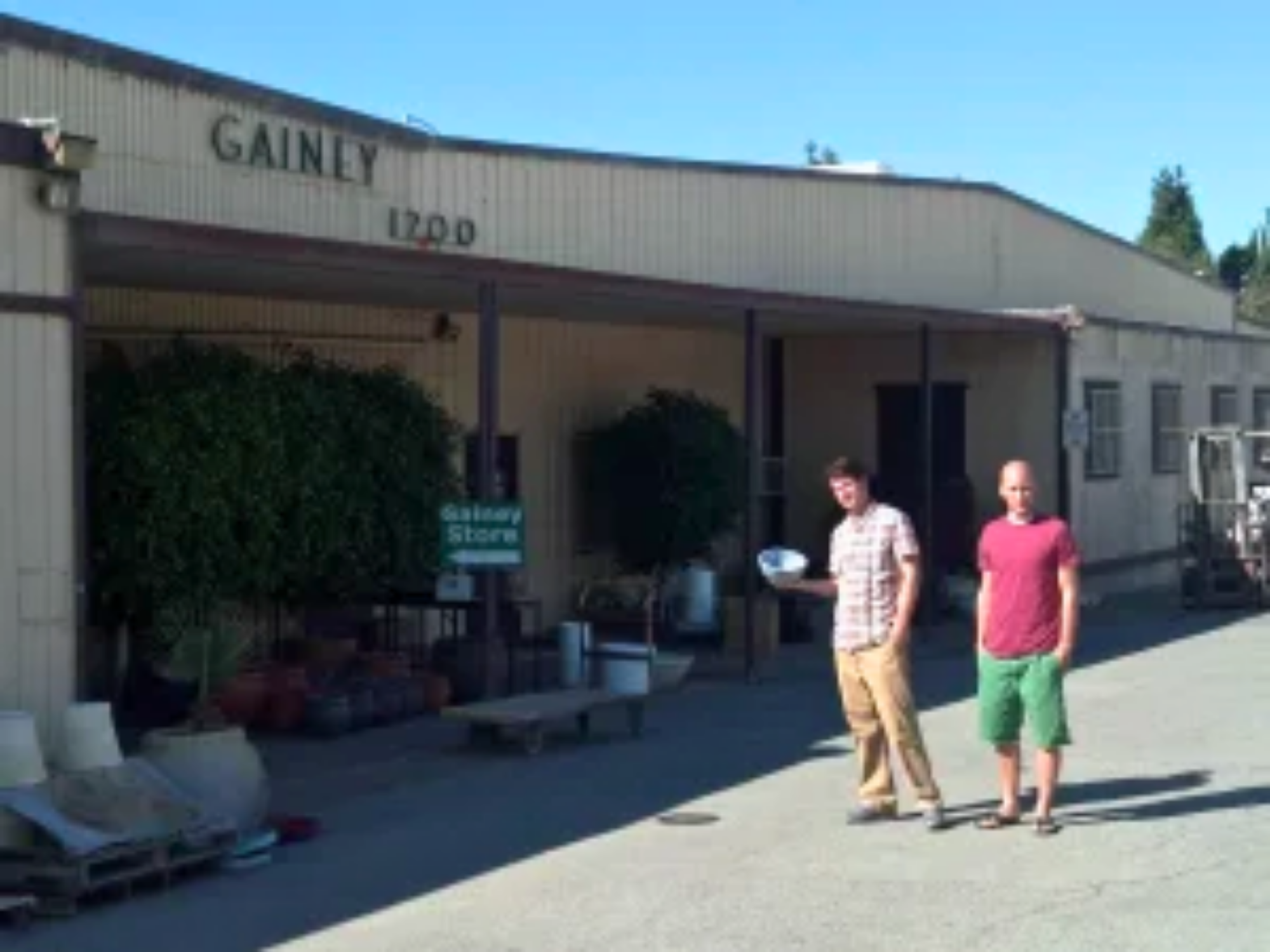 Adam and Jeremy at the Gainey Ceramics factory rescue